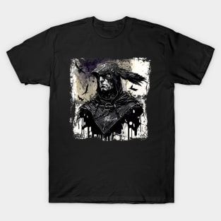 Medieval Hero: A Cool Comic Portrait of a Renaissance Superhero in Assassin Attire T-Shirt